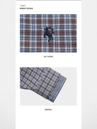 MASONPRINCE Layered Plaid Cotton Blend Shirt in Burgundy - Detail #color_burgundy