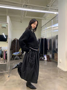 NeverSeez Air Layer Bubble Skirt in Black - On Model