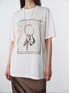 RandomPiece Key Print Cotton T Shirt in White - On Model