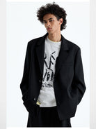 Nans Hand Distressed Graphic Cotton Tee in White - On Model