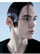 BLACKHEAD Snake Shape Ear Cuff in Silver - On Male Model