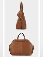 DISSONA Vegetable Tanned Leather Folded Tote in Brown