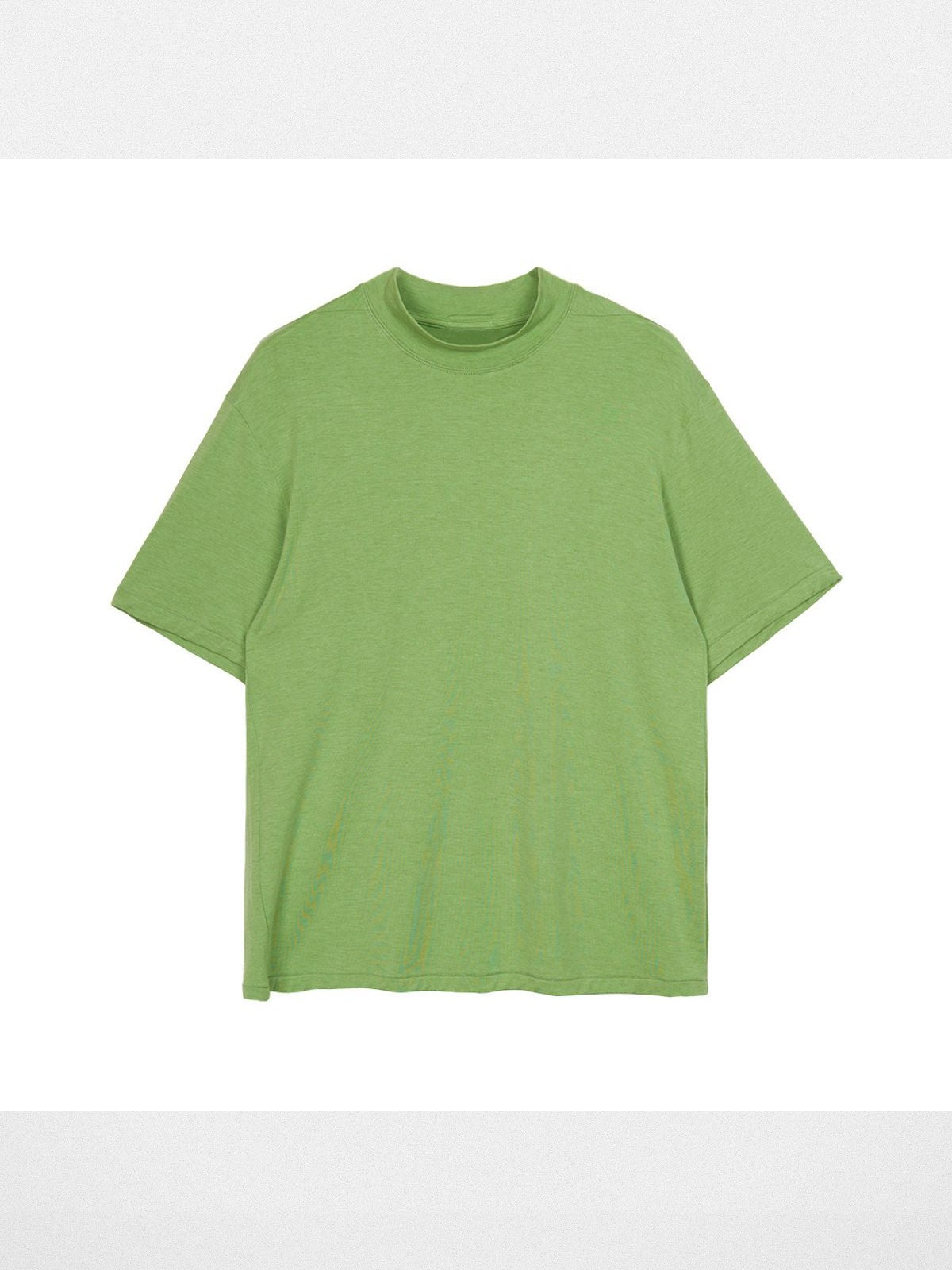 Simple Project Merino Wool Blend Mock Neck T Shirt in Green