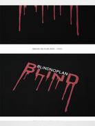 BLINDNOPLAN Cooling Fabric Paste Print T Shirt in Black - Detail