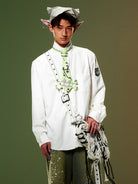 CFIERCE Chain Detail Elf Ear Hat in Gray - On Male Model