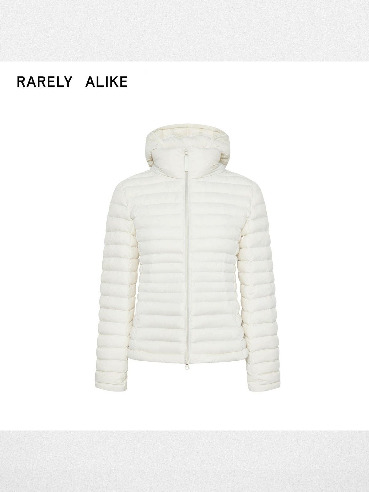 RARELY ALIKE Detachable Hood Down Puffer in White