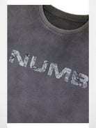 SOD Distressed Washed NUMB T Shirt in Purple - Detail