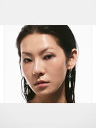 BLACKHEAD Manta Ray Mother of Pearl Drop Earrings in Silver - On Model