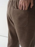 ROYA Merino Wool Blend Zip Hoodie in Oatmeal - On Male Model