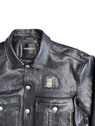 UNKNOWNWORLD Cropped Padded Horsehide Leather Jacket in Black