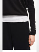 PUKI Mock Layered Halter Sweatshirt in Black - Detail