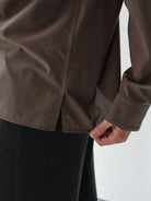 ROYA Australian Merino Wool Blend Shirt in Beige - Detail