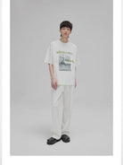 NANS Wilderness Parade Mercerized Tee in White - On Model