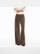PUKI High Stretch Corduroy Trousers in Beige - On Model