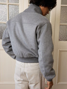 Retro 21 3M Thinsulate Wool MA 1 Jacket in Gray - On Model