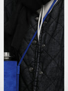 MASONPRINCE Reversible Corduroy Sherpa Vest in Black - Detail #color_black