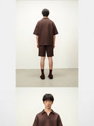 ROYA Structured Air Layer Polo in Brown - On Model