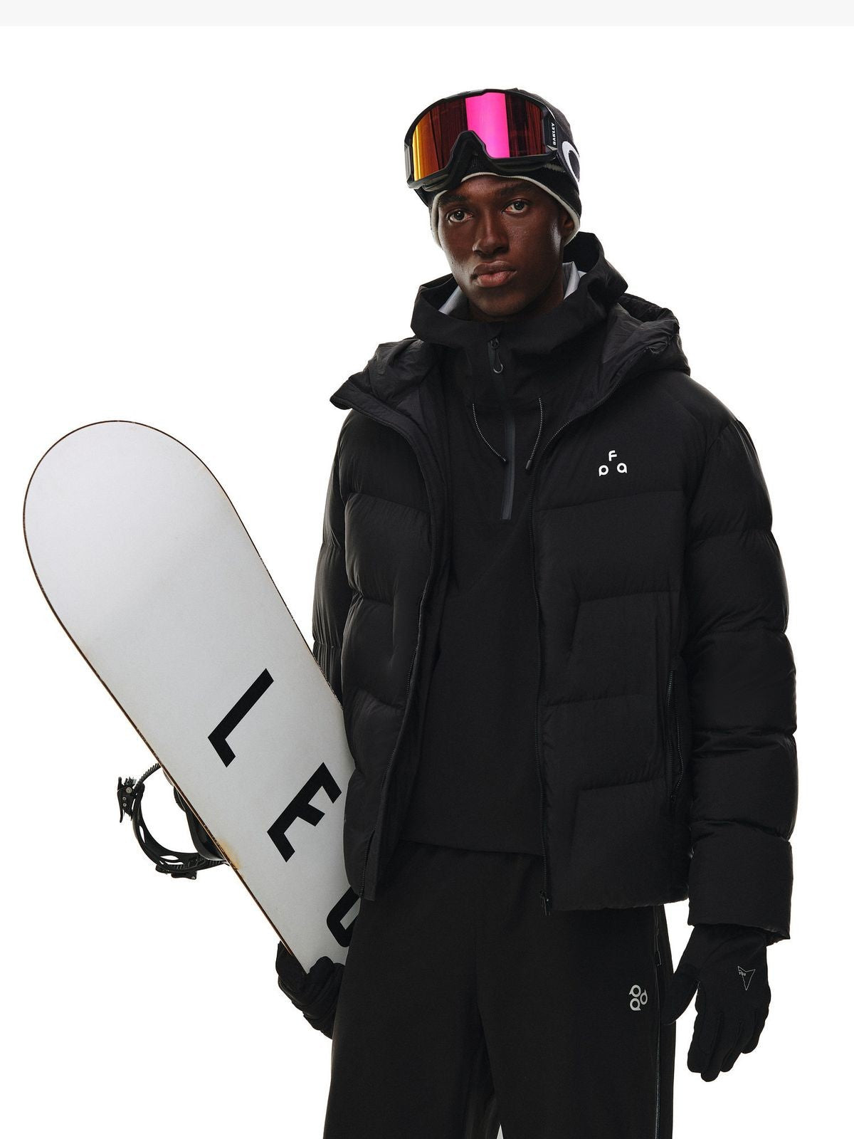 FPA Store Hooded Goose Down Puffer in Black - On Model