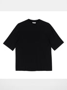 Simple Project Merino Wool Mock Neck T Shirt in Black
