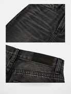 VLABMADE Washed Black Micro Flare Jeans in Black - Detail