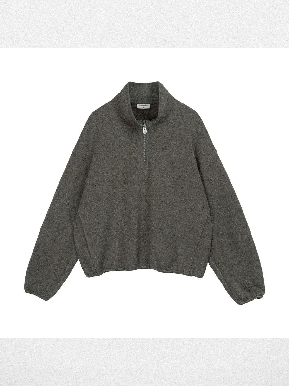 Simple Project Cloud Feel Half Zip Sweatshirt in Olive