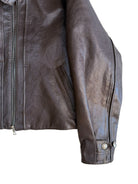 UNKNOWNWORLD Vegetable Tanned Horsehide Ranger Jacket in Brown - Detail