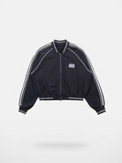 BADSEED Side Stripe Cotton Bomber Jacket in Navy Blue