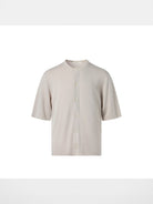 ROYA Lyocell Short Sleeve Cardigan in Beige