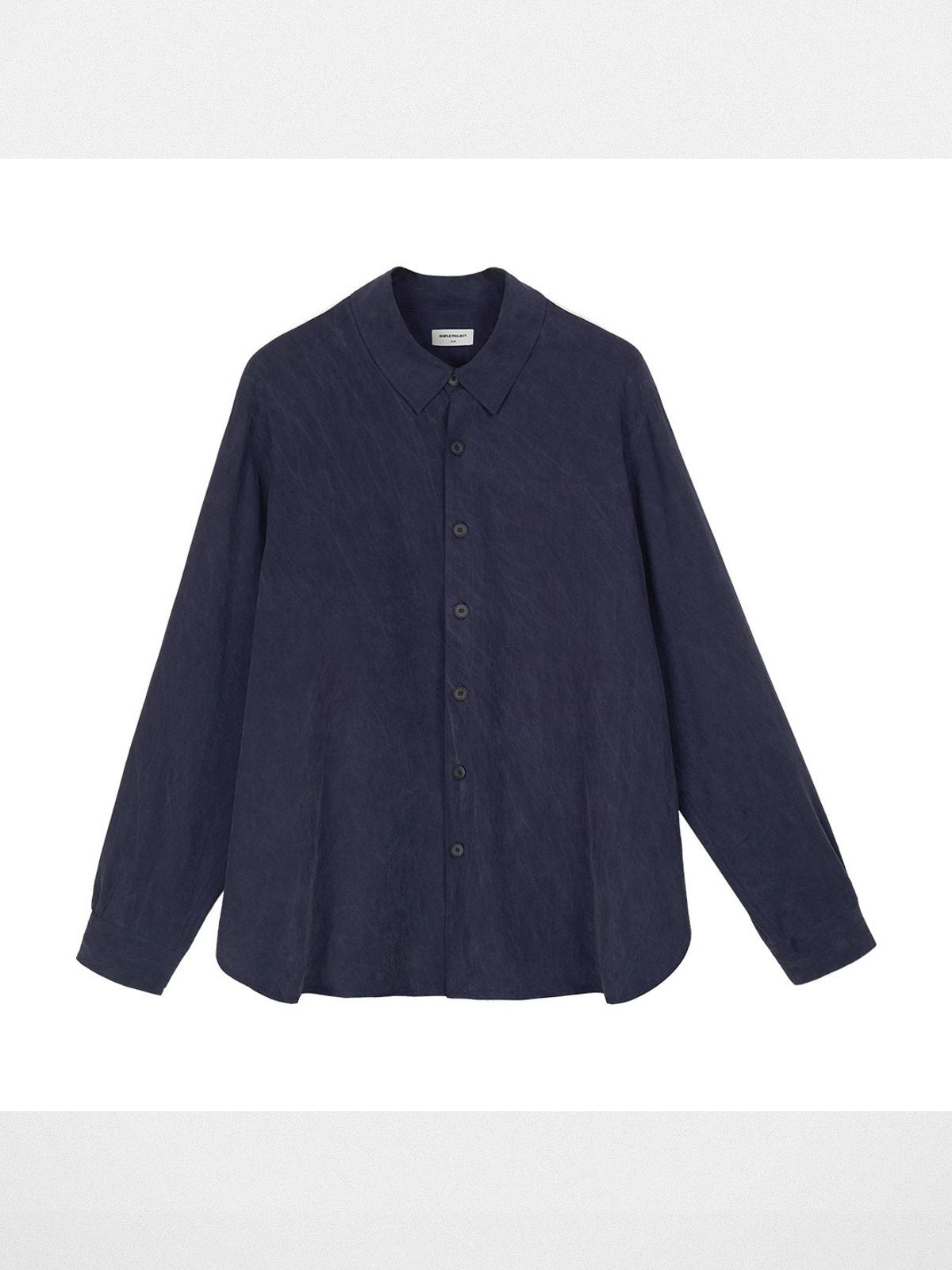 Simple Project Washed Lyocell Shirt in Navy Blue