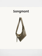 Songmont Broken Shell Leather Crossbody Hobo in Olive