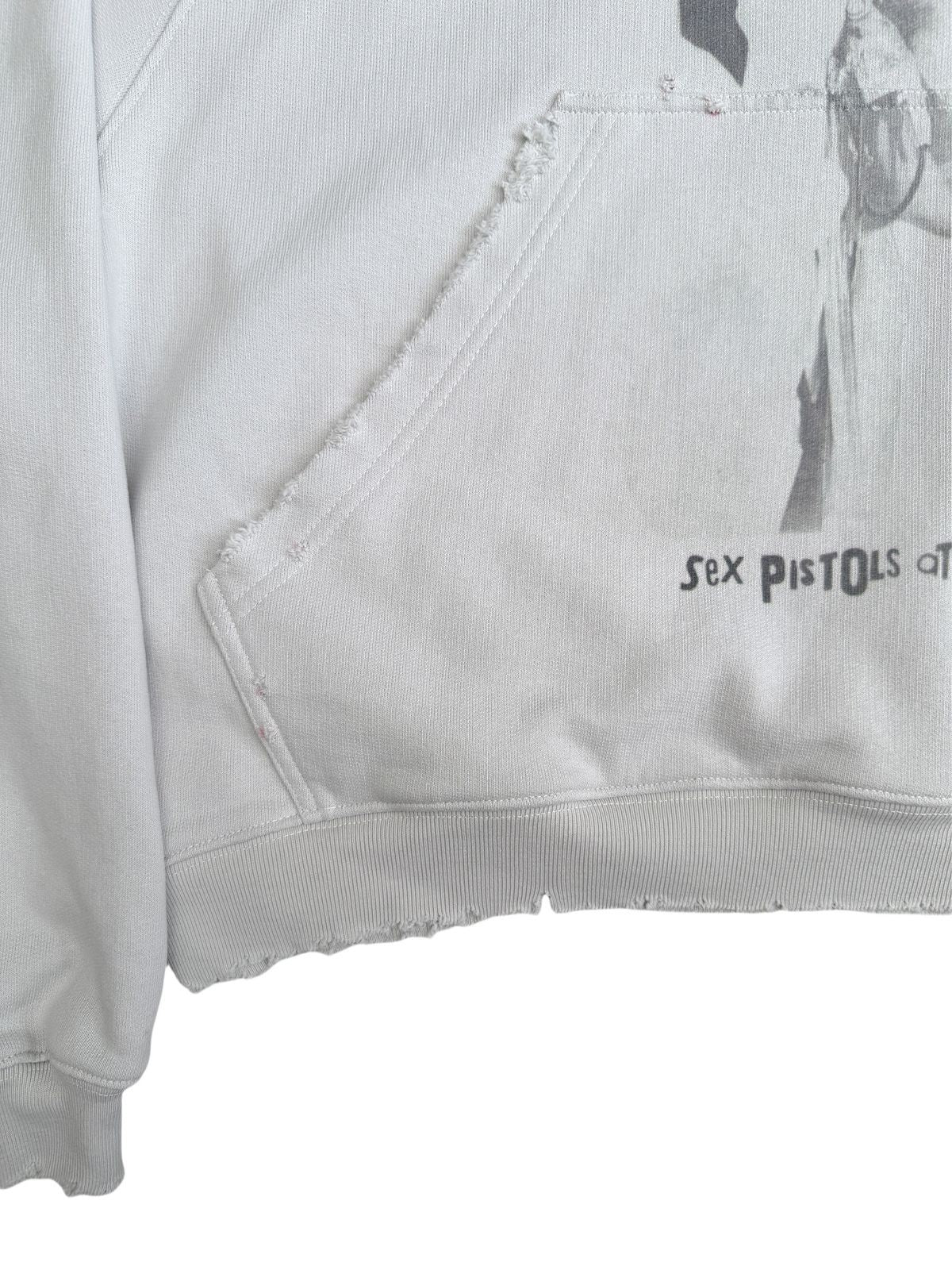 UNKNOWNWORLD Distressed Punk Print Hoodie in Gray - Detail