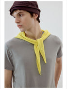 Simple Project Merino Wool Blend Crew T Shirt in Olive - On Model