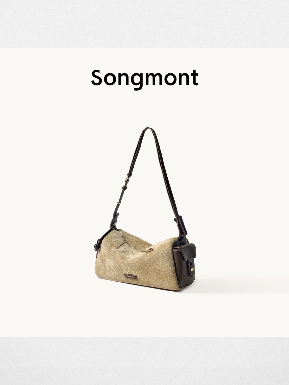 Songmont Tumbled Leather Mini Camera Bag in Beige