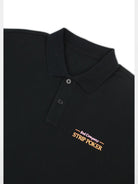 SOD Strip Poker Graphic Cotton Polo in Black