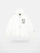 MEDM Camellia Embroidered Zip Hoodie in White