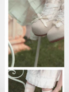 OLDORDER Puffy Suede Lace Mules in Beige - Lifestyle