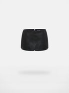 RARELY ALIKE Side Zip Faux Leather Skort in Black