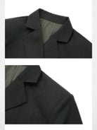 SOD Deconstructed Asymmetric Wool Blazer in Black - Detail