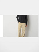 ROYA Merino Cotton Blend Mock Neck in Heather Gray - On Model