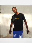 TRIANGLE PROJECT Parody Print Cotton T Shirt in Black - On Model