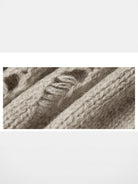 RandomPiece 100 Wool Openwork Tie Front Cardigan in Beige - Detail