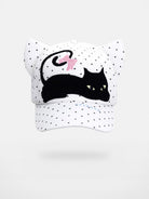 CFIERCE Embroidered Cat Ear Baseball Cap in White
