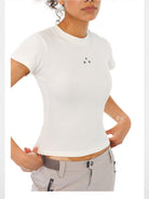 FPA Slim Fit Minimalist Logo Tee in White - On Model