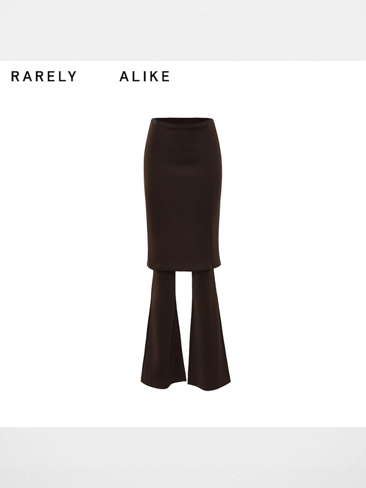 RARELY ALIKE Faux Two Piece Knit Skort in Brown