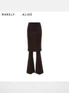 RARELY ALIKE Faux Two Piece Knit Skort in Brown