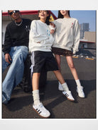 MEDM Cotton Blend Logo Crewneck in Black - Lifestyle