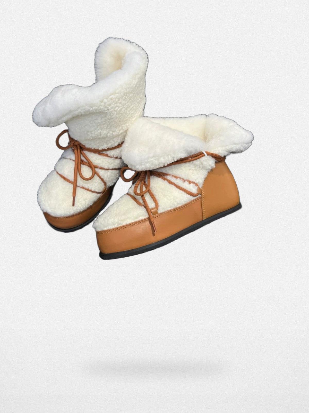 RARELY ALIKE Wool Lined Hidden Wedge Boots in Cream