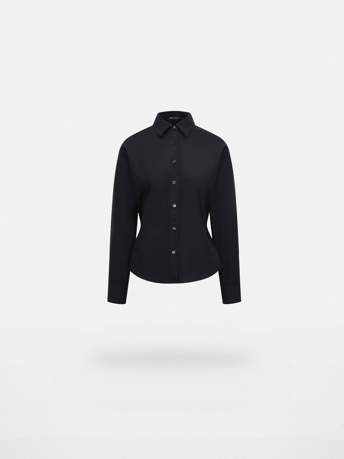 RARELY ALIKE Two Way Tie Waist Cotton Shirt in Black