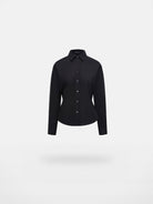 RARELY ALIKE Two Way Tie Waist Cotton Shirt in Black
