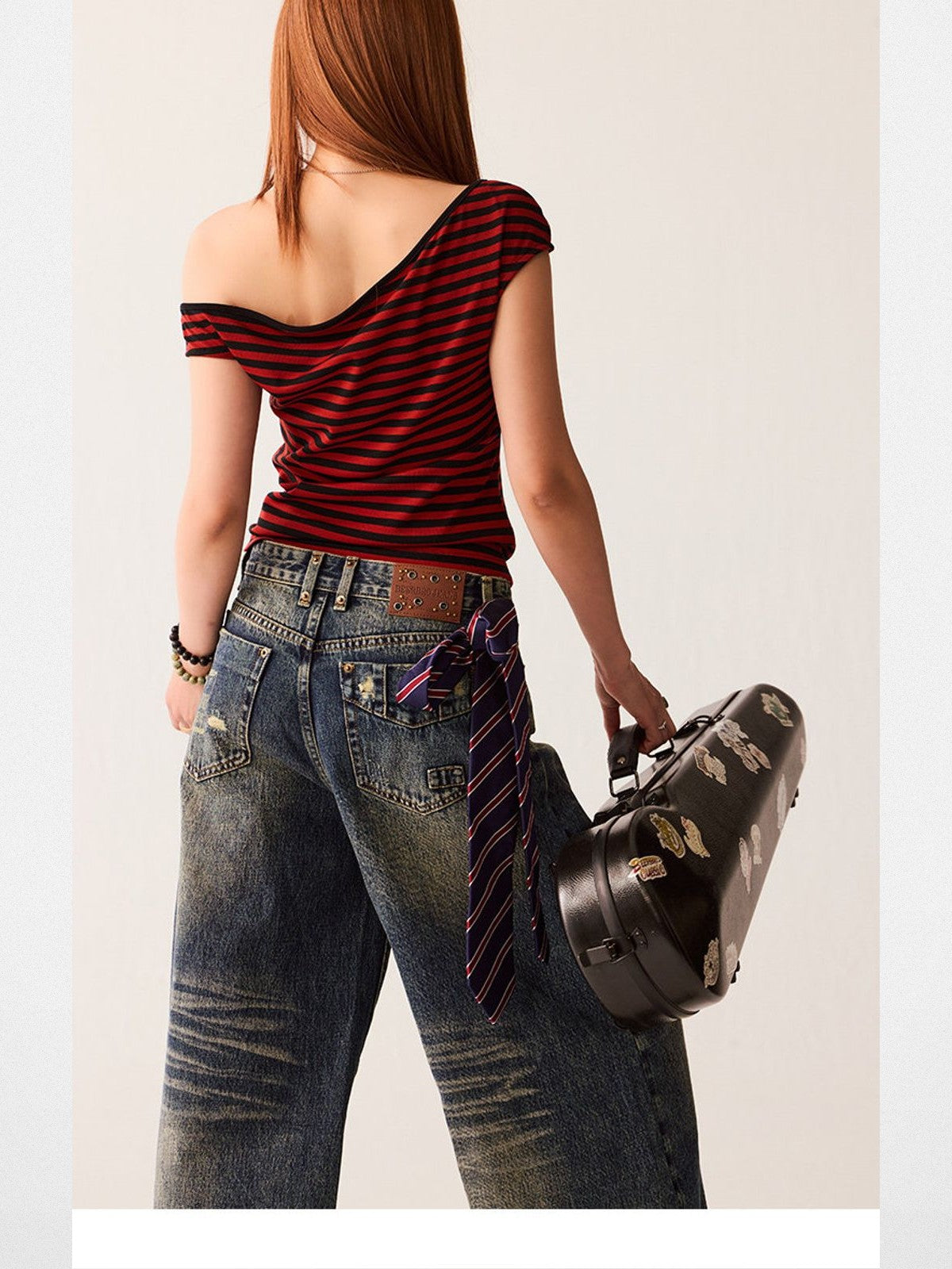 Beer Bro Off Shoulder Graphic Crop Top in White - On Model